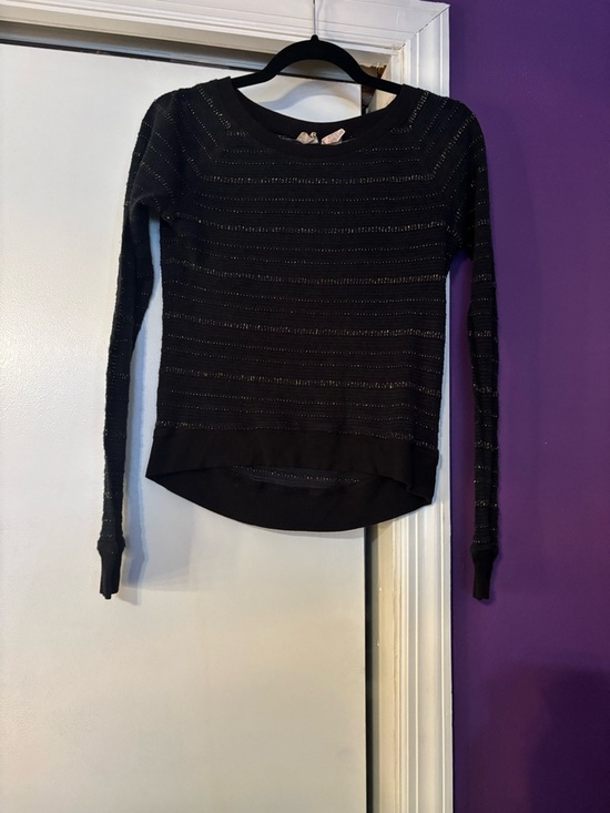 Mudd Sweaters - Y2K Mudd Black Knit Sweater with Metallic GoldThread Party Spring